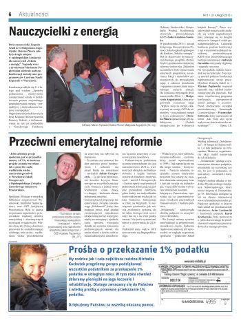 Artykuł o spotkaniu nt. referendum emerytalnego w Wyszkowie opublikowany w Wyszkowiaku nr 8/2012